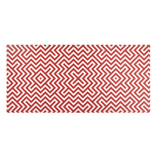 Magnettafel - Rotes Geometrisches Streifenmuster - Memoboard Panorama Quer
