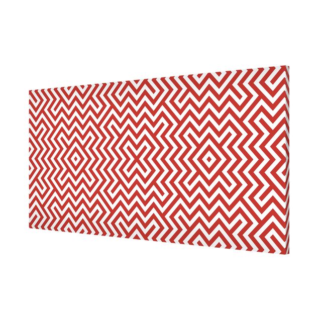 Magnettafel - Rotes Geometrisches Streifenmuster - Memoboard Panorama Quer