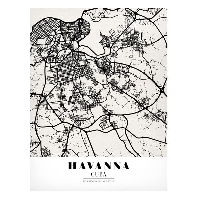 Magnettafel - Stadtplan Havanna - Klassik - Memoboard Hochformat