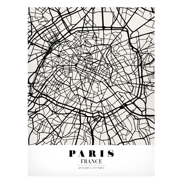 Magnettafel - Stadtplan Paris - Klassik - Memoboard Hochformat