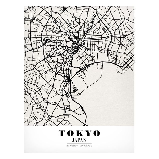 Magnettafel - Stadtplan Tokyo - Klassik - Memoboard Hochformat