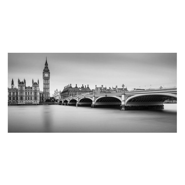 Magnettafel - Westminster Brücke und Big Ben - Memoboard Panorama Querformat 1:2