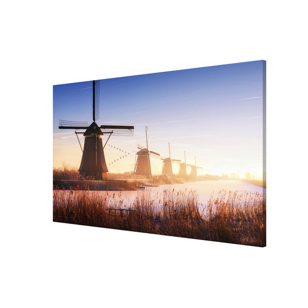 Magnettafel - Windmühlen von Kinderdijk - Memoboard Querformat