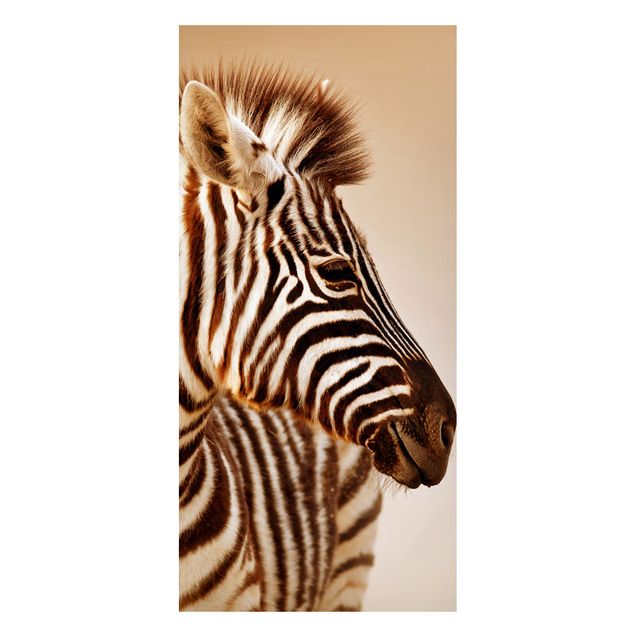 Magnettafel - Zebra Baby Portrait - Memoboard Panorama Hoch