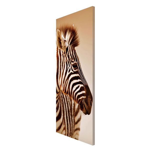 Magnettafel - Zebra Baby Portrait - Memoboard Panorama Hoch