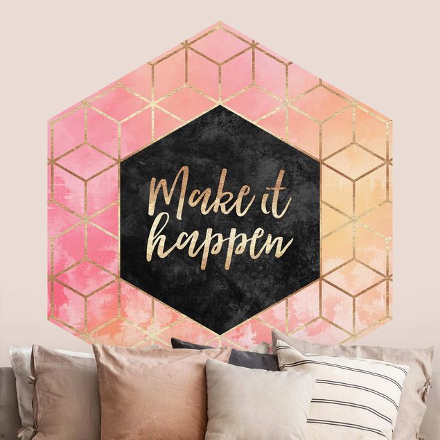 Hexagon Mustertapete selbstklebend - Make It Happen Geometrie Pastell