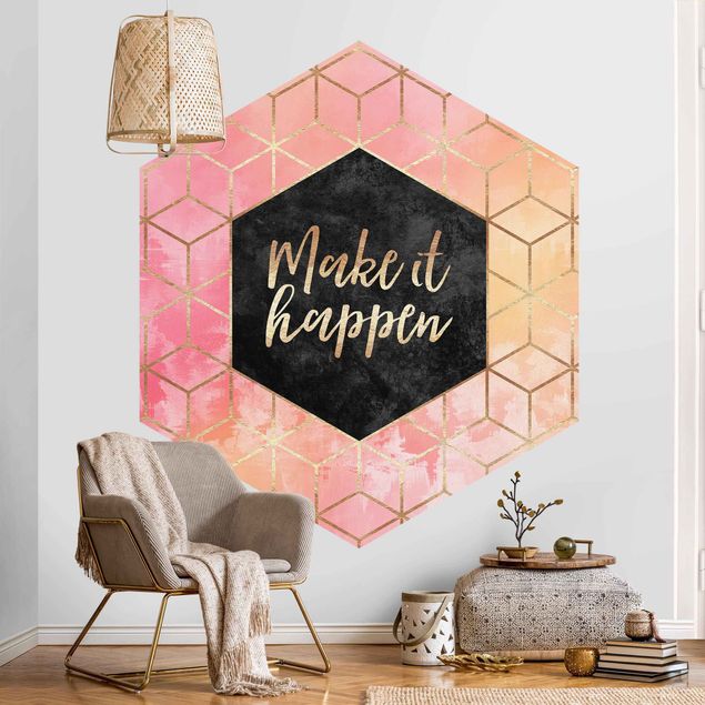 Hexagon Mustertapete selbstklebend - Make It Happen Geometrie Pastell