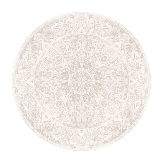 Teppich creme Mandala Aquarell Ornament beige