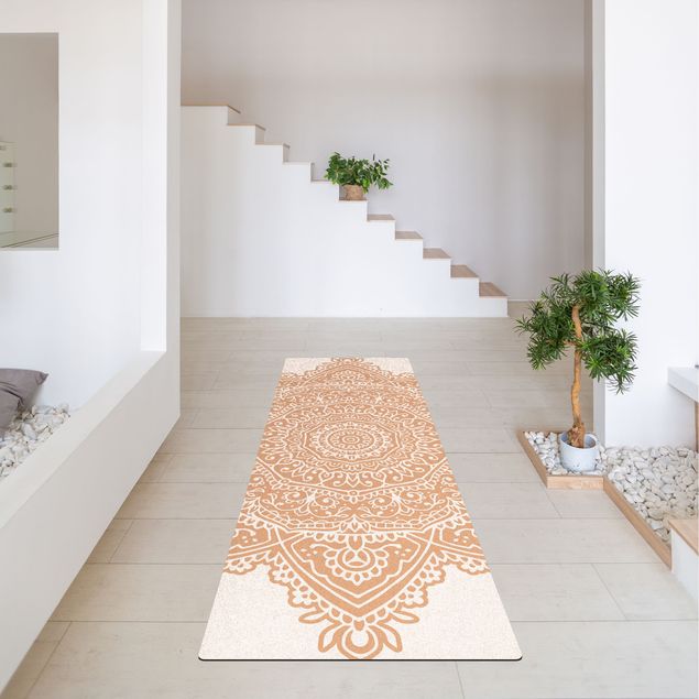 Teppich weiß Mandala Indische Ornamente