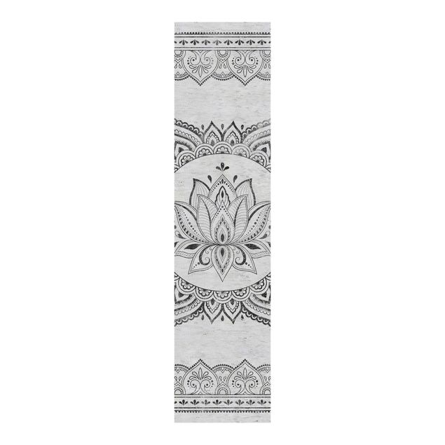 Schiebegardinen Set - Mandala Lotus Betonoptik - Flächenvorhang