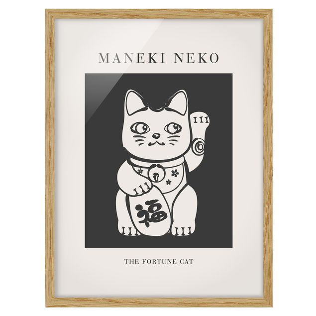 Bild mit Rahmen - Maneki Neko - Die Glückskatze