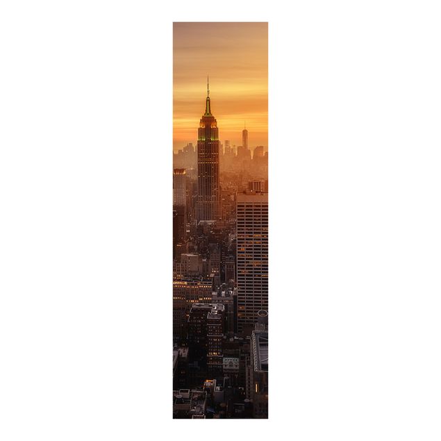 Schiebegardinen Set - Manhattan Skyline Abendstimmung - Flächenvorhang