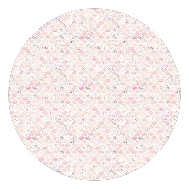 Runde Tapete selbstklebend - Marmor Muster Rosé