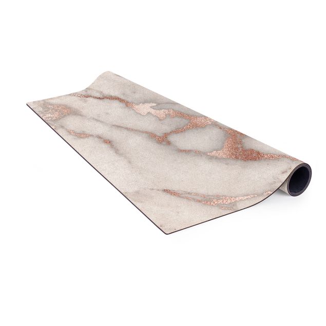 Teppich Esszimmer Marmoroptik mit Glitzer