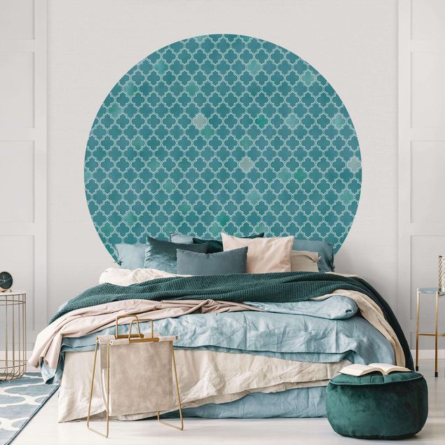 Runde Tapete selbstklebend - Marokkanisches Ornament Muster