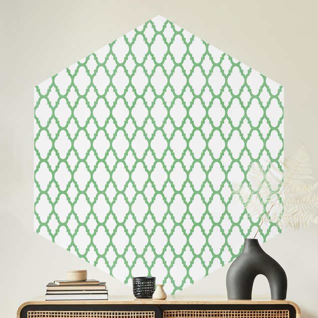 Hexagon Mustertapete selbstklebend - Marokkanisches Waben Linienmuster