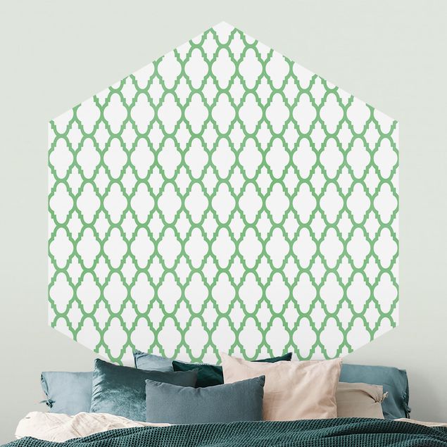 Hexagon Mustertapete selbstklebend - Marokkanisches Waben Linienmuster