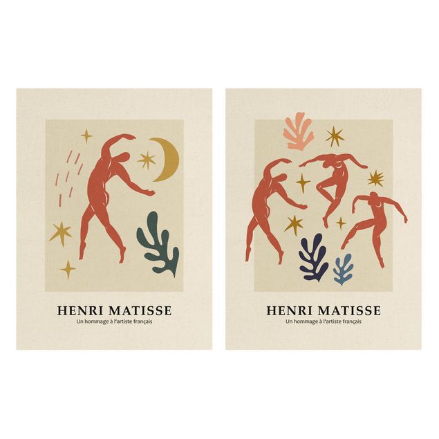 2-teiliges Leinwandbild - Matisse Hommage - Tänze