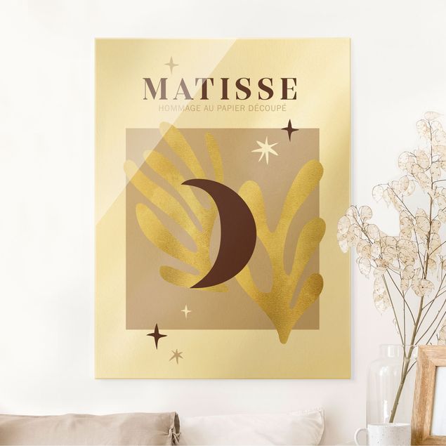 Glas Magnetboard Matisse Interpretation - Mond und Sterne