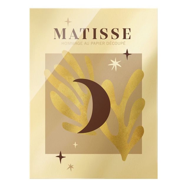 Glasbild - Matisse Interpretation - Mond und Sterne - Hochformat 3:4