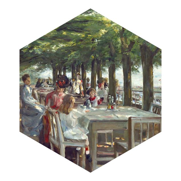 Hexagon Mustertapete selbstklebend - Max Liebermann - Terrasse des Restaurants Jacob