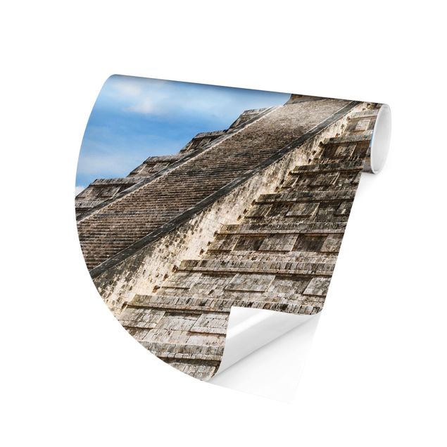 Runde Tapete selbstklebend - Maya Tempel