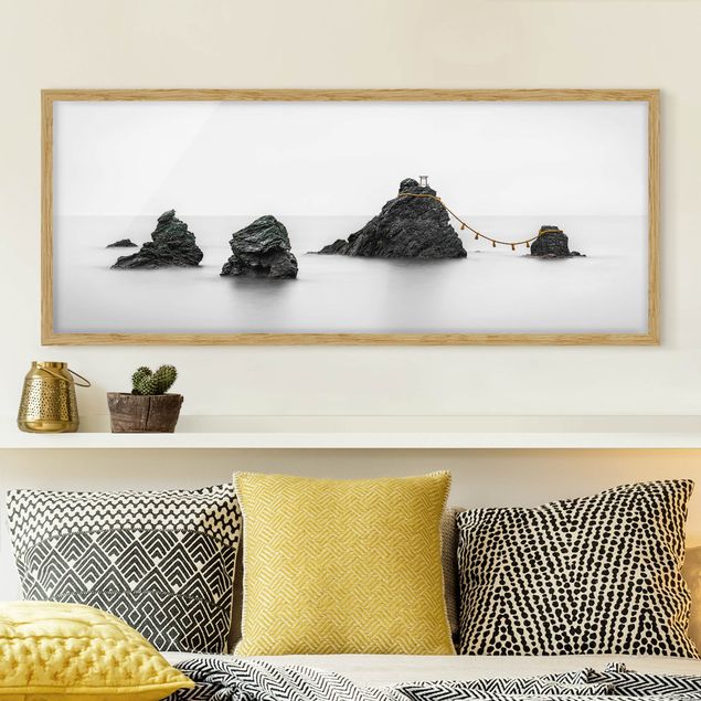 Bild mit Rahmen - Meoto Iwa - die verheirateten Felsen - Panorama