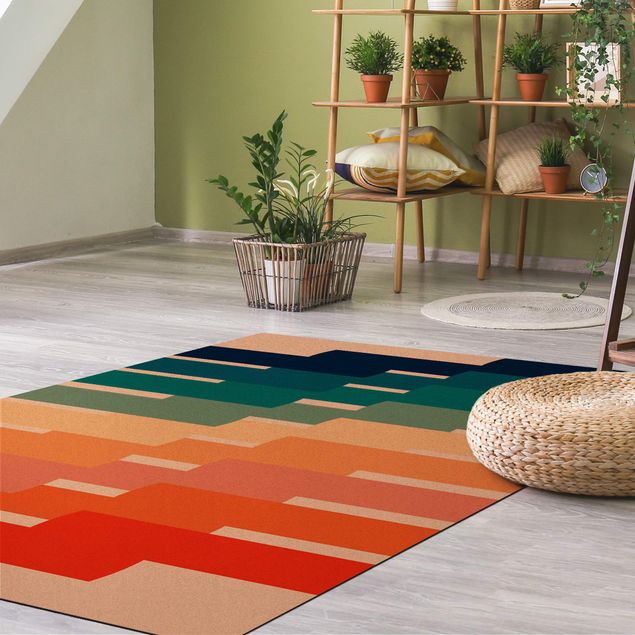 Teppich abstrakt Moderne Regenbogen Geometrie