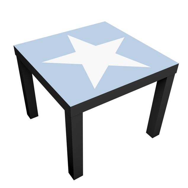 Möbelfolie für IKEA Lack - Klebefolie Große Weiße Sterne auf Blau