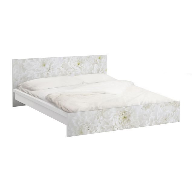 Möbelfolie für IKEA Malm Bett niedrig 140x200cm - Klebefolie Weißtanne