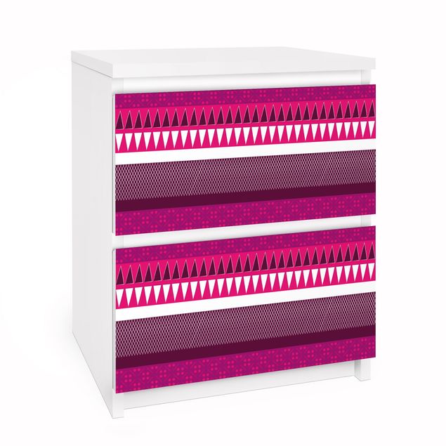 Möbelfolie für IKEA Malm Kommode - Selbstklebefolie No.DS92 Punktdesign Girly Grün