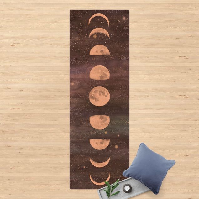 Moderne Teppiche Mondphasen in Aquarell