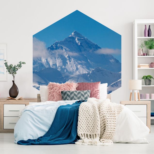 Hexagon Mustertapete selbstklebend - Mount Everest