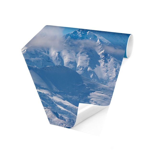 Hexagon Mustertapete selbstklebend - Mount Everest