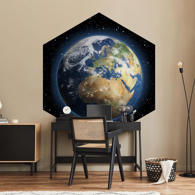 Hexagon Mustertapete selbstklebend - My Earth
