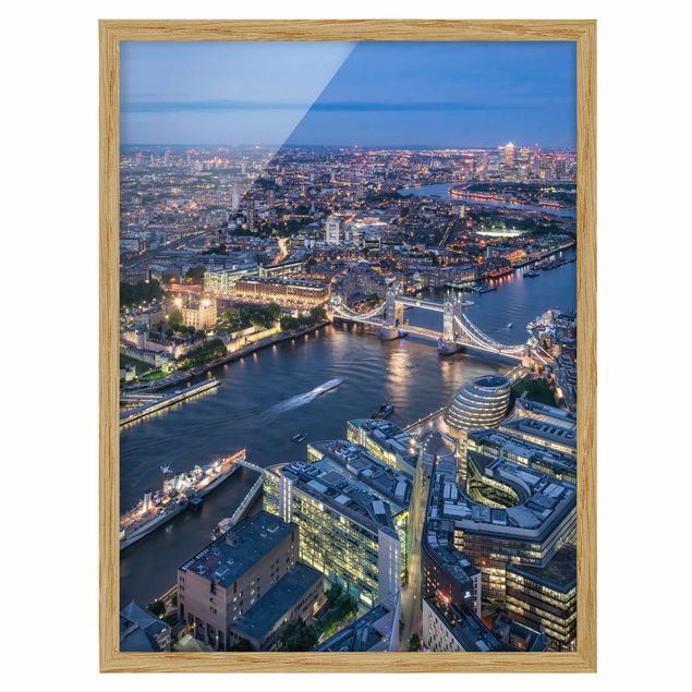 Bild mit Rahmen - Nachts in London - Hochformat