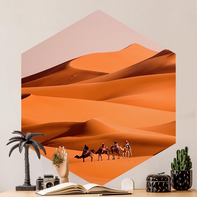 Hexagon Mustertapete selbstklebend - Namib Desert
