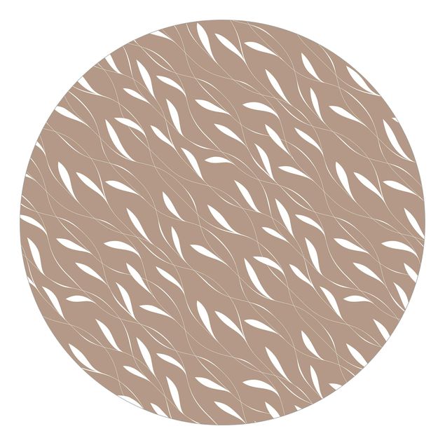 Runde Tapete selbstklebend - Natürliches Muster Windhauch auf Beige
