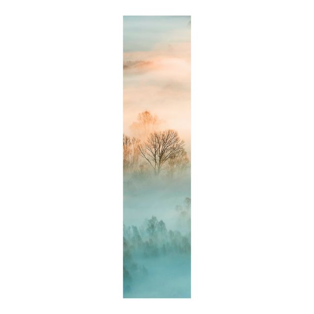 Schiebegardinen Set - Nebel bei Sonnenaufgang - 4 Flächenvorhänge