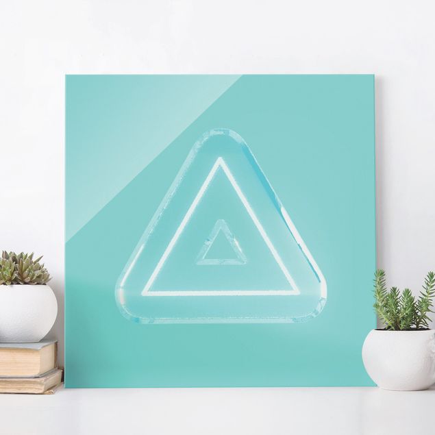 Magnettafel Glas Neon Gamer Symbol Dreieck