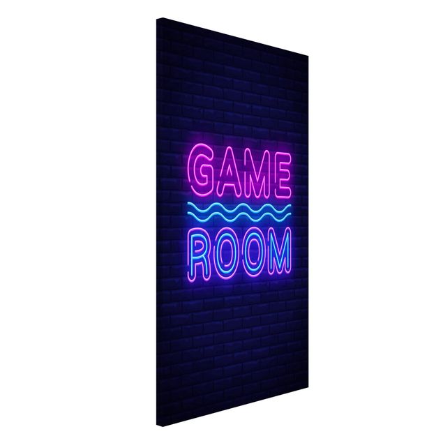 Magnettafel - Neon Schrift Game Room - Hochformat 3:4