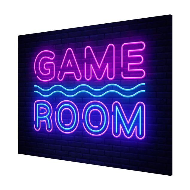 Magnettafel - Neon Schrift Game Room - Querfromat 4:3