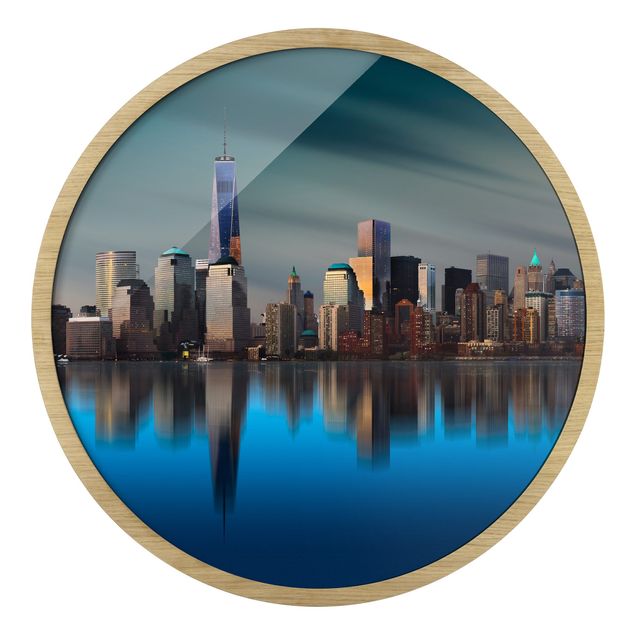 Rundes Gerahmtes Bild - New York World Trade Center