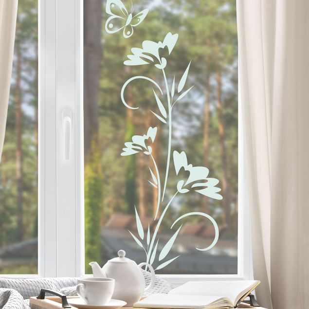 Fensterfolie - Fenstertattoo - Fensterdeko - No.80 Blümchen - Fensterbilder Frühling