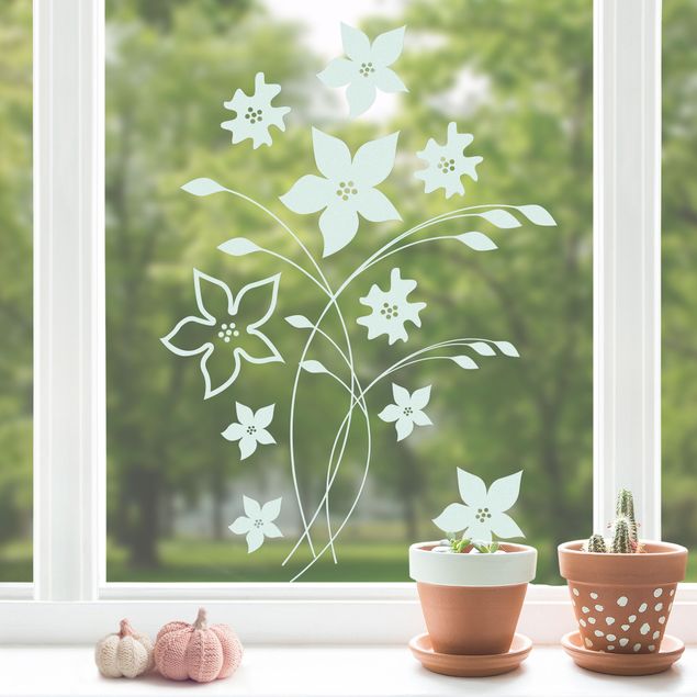 Fensterfolie - Fenstertattoo - Fensterdeko - No.SF961 Blumenpracht - Fensterbilder Frühling
