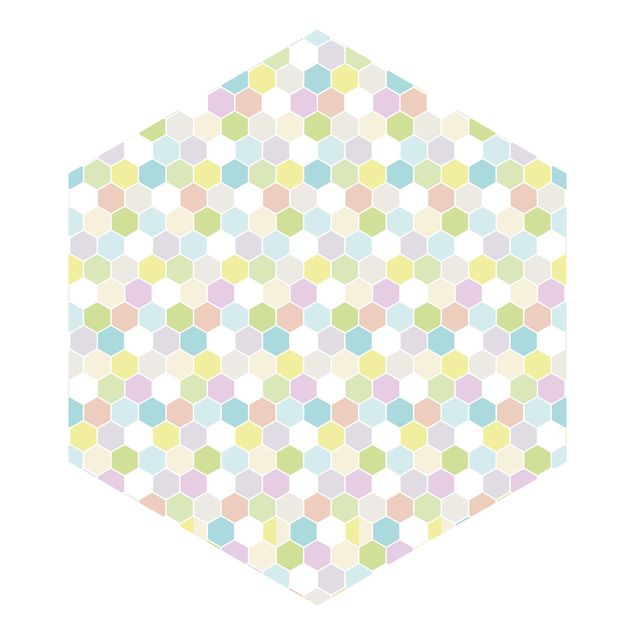 Hexagon Mustertapete selbstklebend - No.YK52 Sechseck Pastell