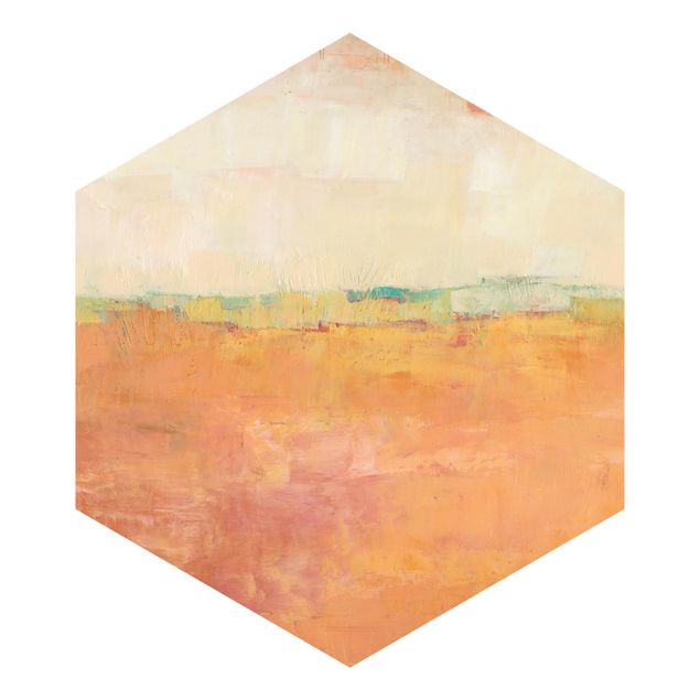 Hexagon Tapete selbstklebend - Oase in der Wüste