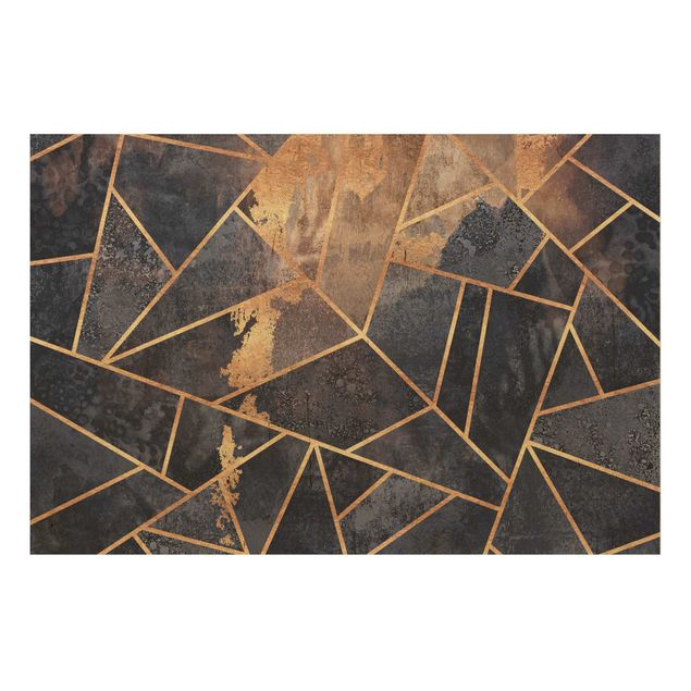 Holzbild - Onyx mit Gold - Querformat