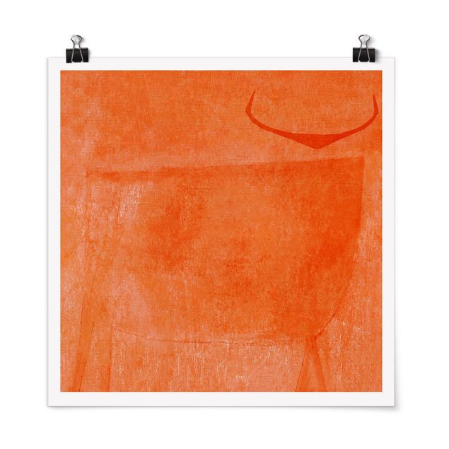 Poster - Oranger Stier - Quadrat 1:1