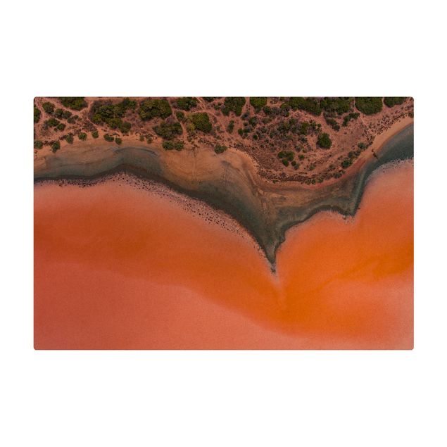 Kork-Teppich - Oranges Seeufer auf Sardinien - Querformat 3:2